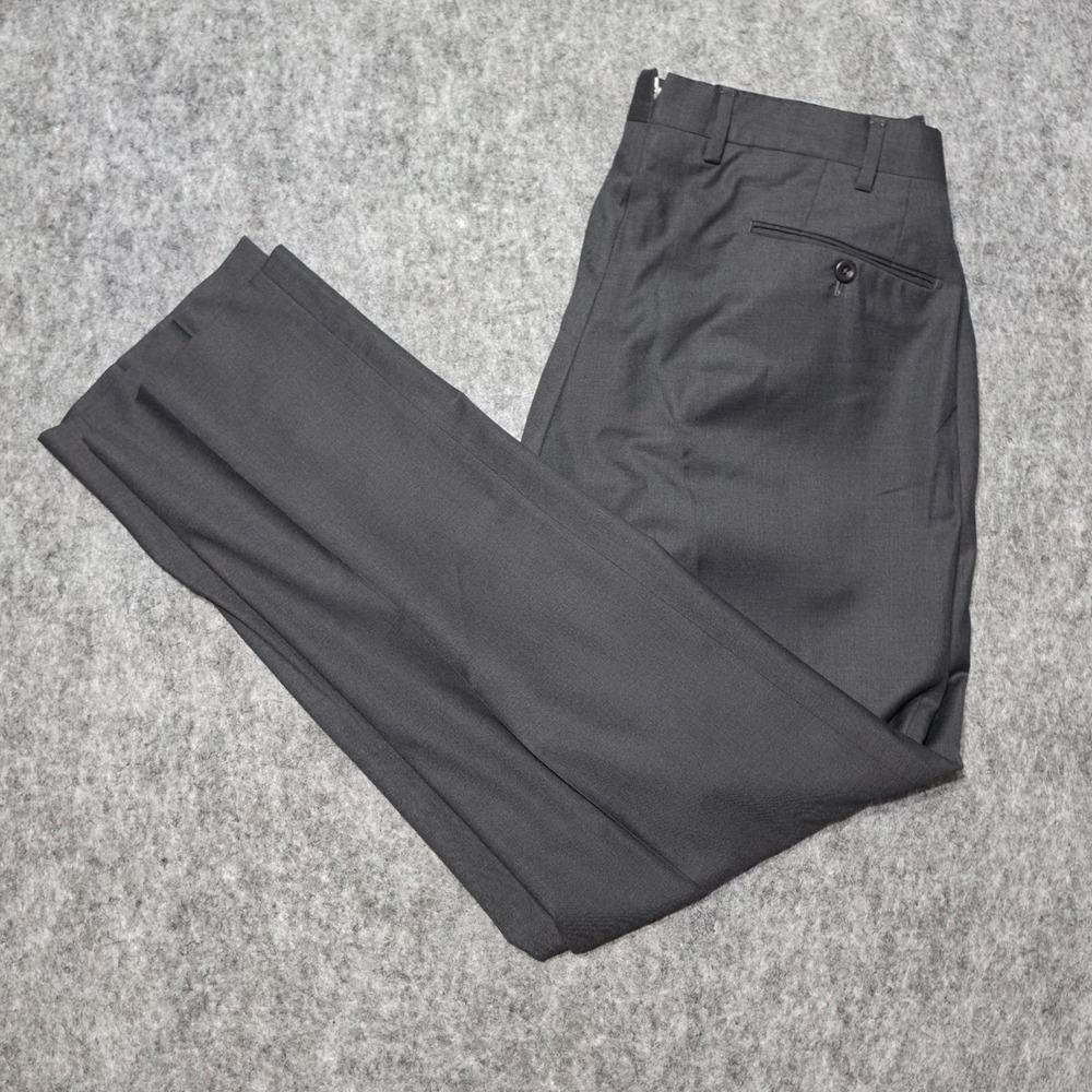Incotex 1951 Mens 38 Dark Gray 100% Wool Dress Pants Made In Italy 38x32